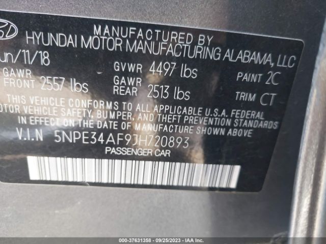 5NPE34AF9JH720893 Hyundai Sonata Sport+