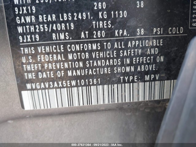 WVGAV3AX5EW101361 Volkswagen Tiguan R-line