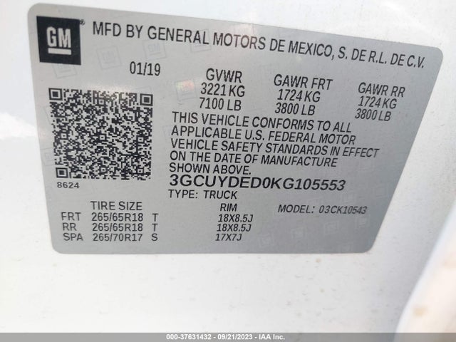 Chevrolet Silverado 1500 Lt 2019 3GCUYDED0KG105553 Image 9