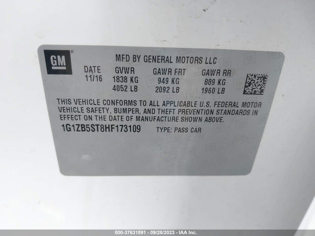 Chevrolet MALIBU LS 2017 1G1ZB5ST8HF173109 Image 9