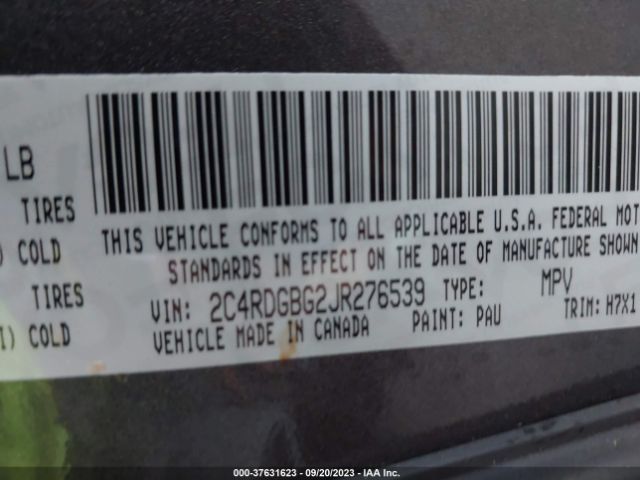 2C4RDGBG2JR276539 Dodge Grand Caravan Se