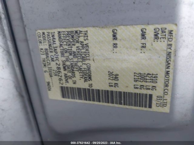 1N4AL3AP2FC286262 Nissan ALTIMA 2.5