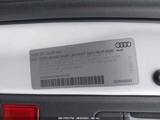 WAUB4AF47MA062974 Audi S4 Premium Plus