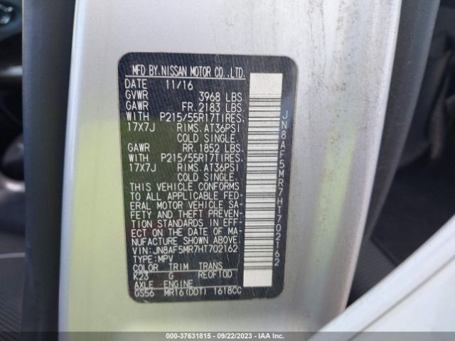 JN8AF5MR7HT702162 Nissan JUKE S