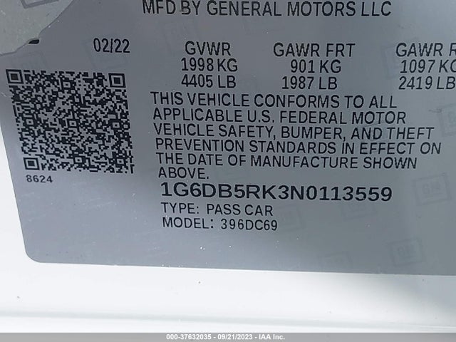 1G6DB5RK3N0113559 Cadillac Ct4 Premium Luxury