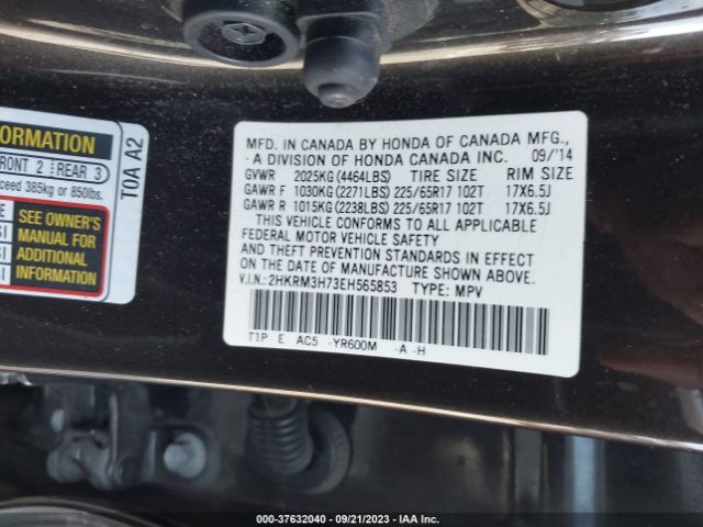 2HKRM3H73EH565853 Honda Cr-v Ex-l