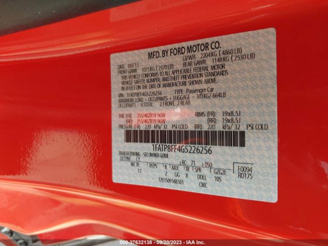 1FATP8FF4G5226256 Ford Mustang Gt Premium