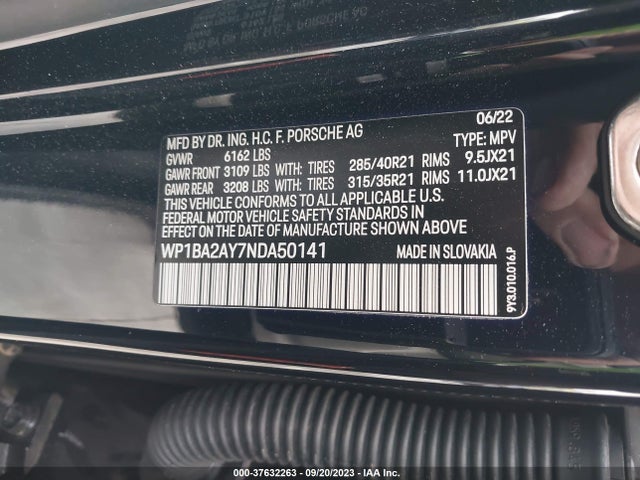 2022 PORSCHE CAYENNE WP1BA2AY7NDA50141 Photo 8