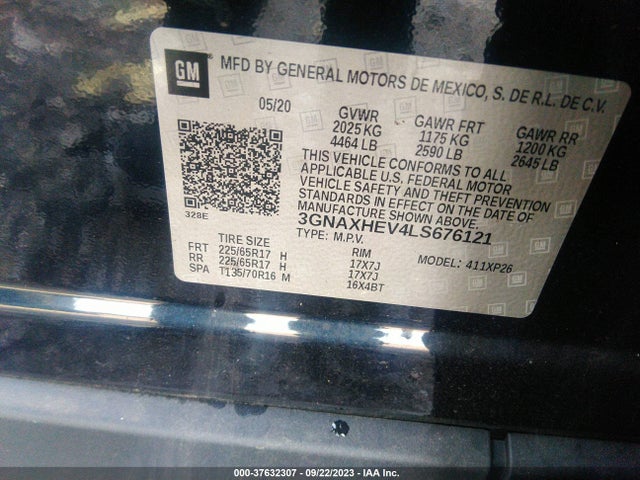 Chevrolet EQUINOX LS 2020 3GNAXHEV4LS676121 Image 9