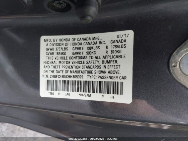 2HGFC4B5XHH305029 Honda Civic Coupe Lx