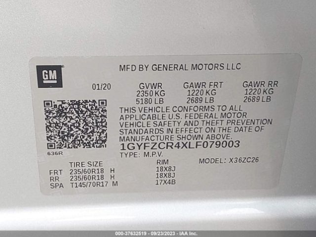 1GYFZCR4XLF079003 Cadillac Xt4 Fwd Premium Luxury