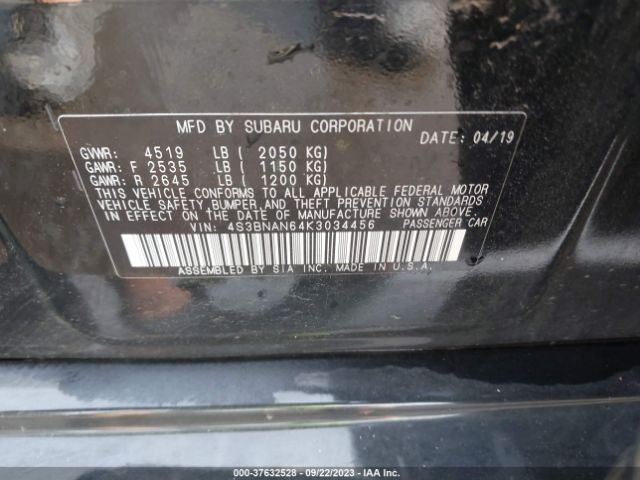 4S3BNAN64K3034456 Subaru Legacy Limited