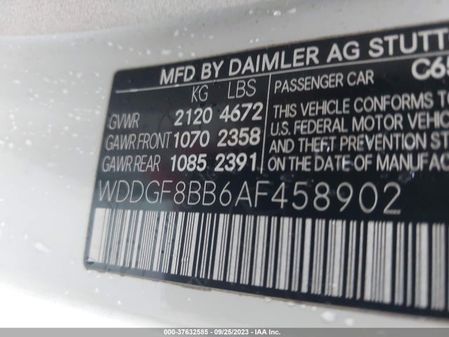 2010 MERCEDES-BENZ C-CLASS C 300 VIN: WDDGF8BB6AF458902
