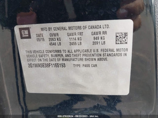 Chevrolet Impala Limited Ls 2015 2G1WA5E38F1165193 Image 9