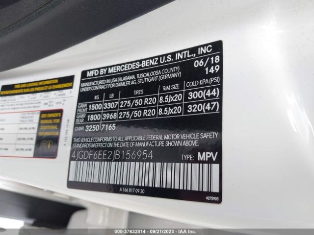 4JGDF6EE2JB156954 Mercedes-Benz Gls Gls 450