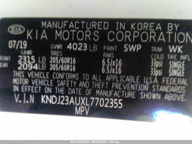 KNDJ23AUXL7702355 KIA SOUL S