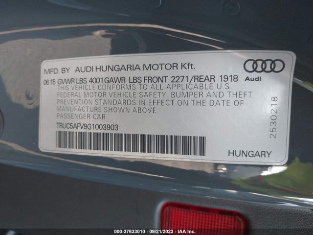 TRUC5AFV9G1003903 Audi Tt 2.0t