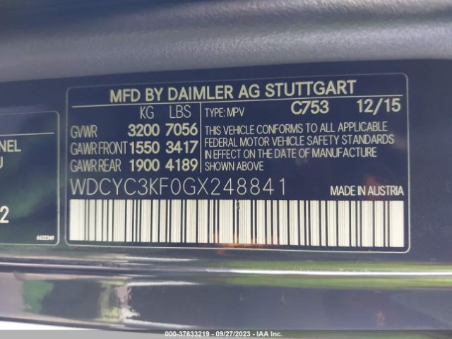 WDCYC3KF0GX248841 Mercedes-Benz G-class G 550