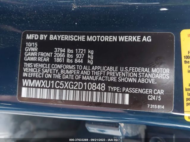 WMWXU1C5XG2D10848 Mini COOPER HARDTOP 4 DOOR