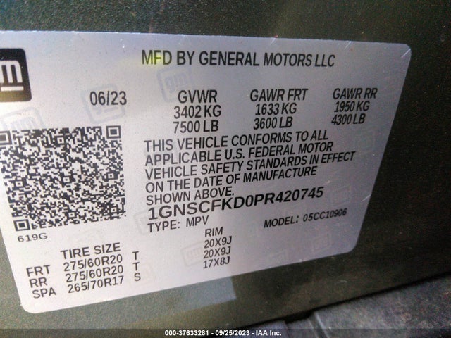 Chevrolet Suburban Premier 2023 1GNSCFKD0PR420745 Image 9