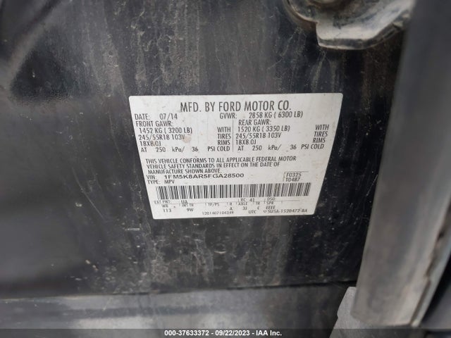 Ford UTILITY POLICE 2015 1FM5K8AR5FGA28500 Image 10