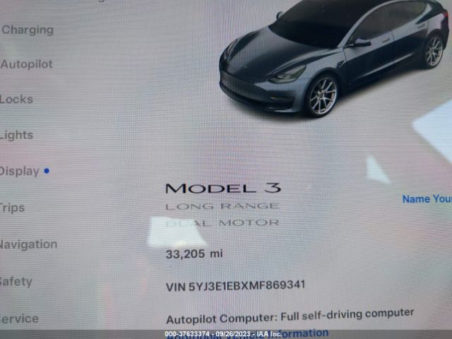 5YJ3E1EBXMF869341 Tesla Model 3 Long Range