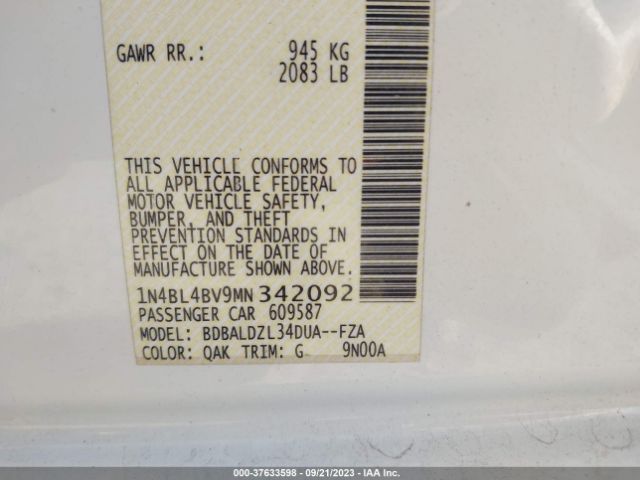 1N4BL4BV9MN342092 Nissan Altima S Fwd