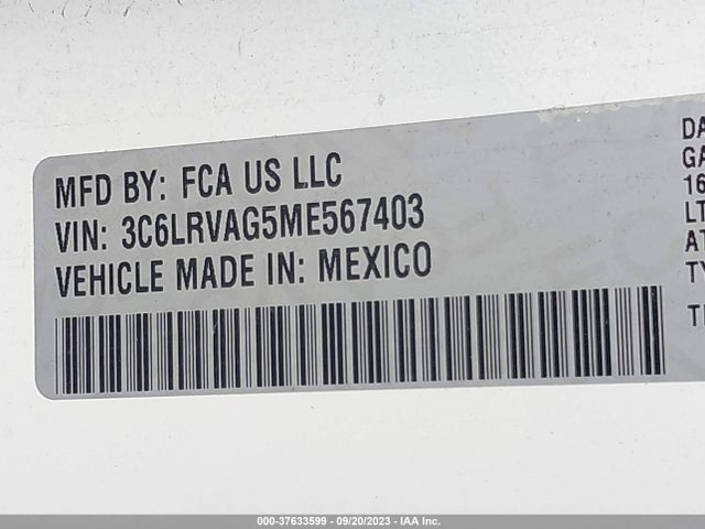 3C6LRVAG5ME567403 RAM Promaster Cargo Van