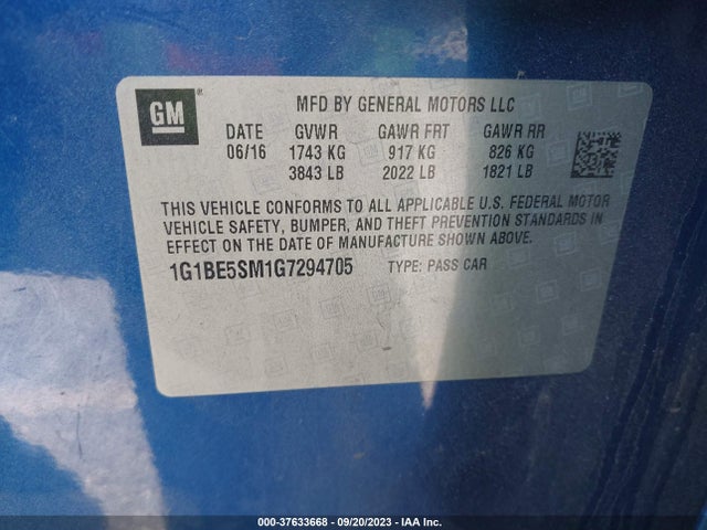 1G1BE5SM1G7294705 Chevrolet CRUZE LT