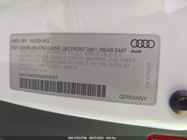 2021 AUDI A5 COUPE WAUTAAF50MA054267 Photo 8