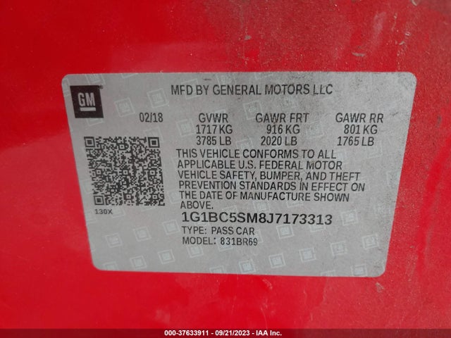 Chevrolet CRUZE LS 2018 1G1BC5SM8J7173313 Image 9