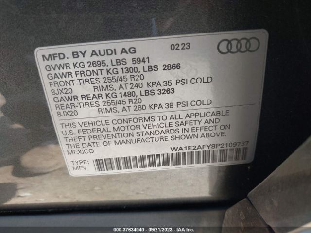 Audi Q5 S Line Premium Plus 2023 WA1E2AFY8P2109737 Image 9
