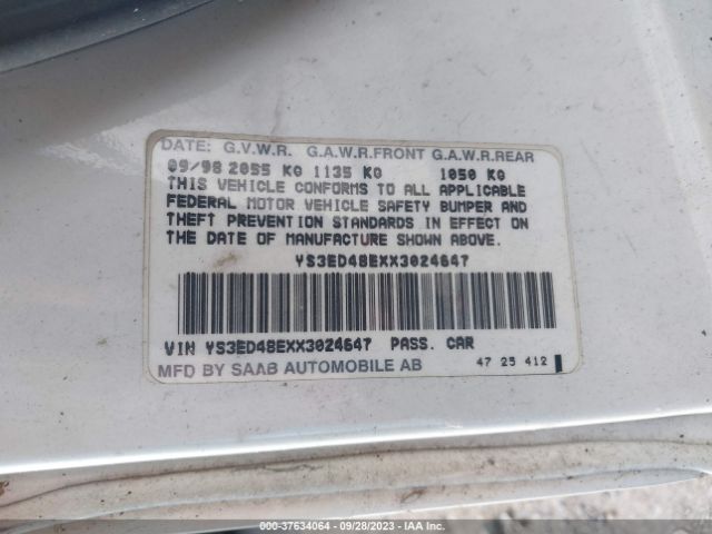 1999 SAAB 95 YS3ED48EXX3024647 Photo 8