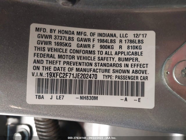 Honda k20c2 2018 19XFC2F71JE202470 Image 25