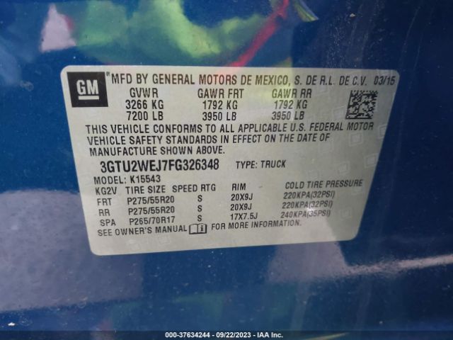 3GTU2WEJ7FG326348 GMC Sierra 1500 Denali