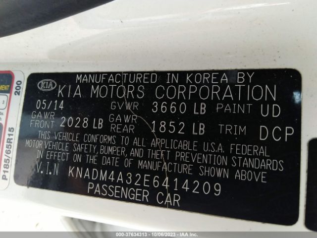 KNADM4A32E6414209 KIA RIO LX