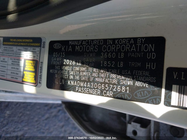 KIA RIO LX 2016 KNADM4A30G6572681 Image 10