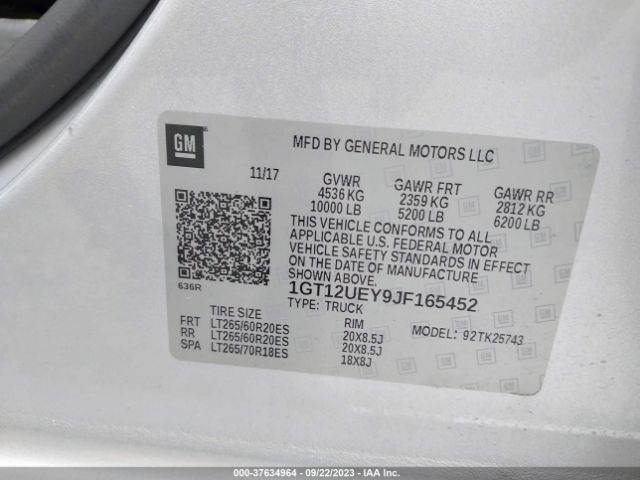 1GT12UEY9JF165452 GMC Sierra 2500hd Denali