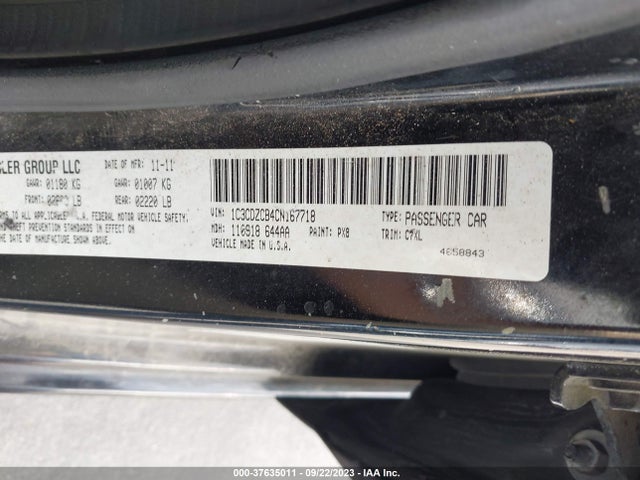 2012 DODGE AVENGER SXT VIN: 1C3CDZCB4CN167718