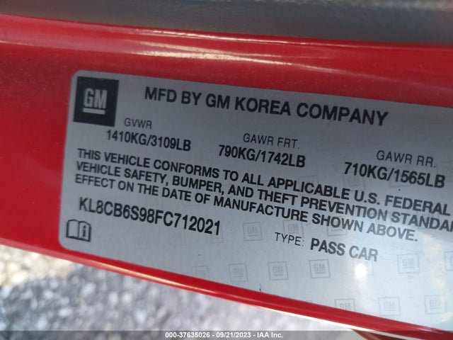 Chevrolet Spark Ls Cvt 2015 KL8CB6S98FC712021 Image 9