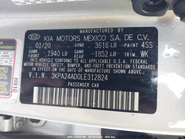 3KPA24AD0LE312824 KIA RIO LX