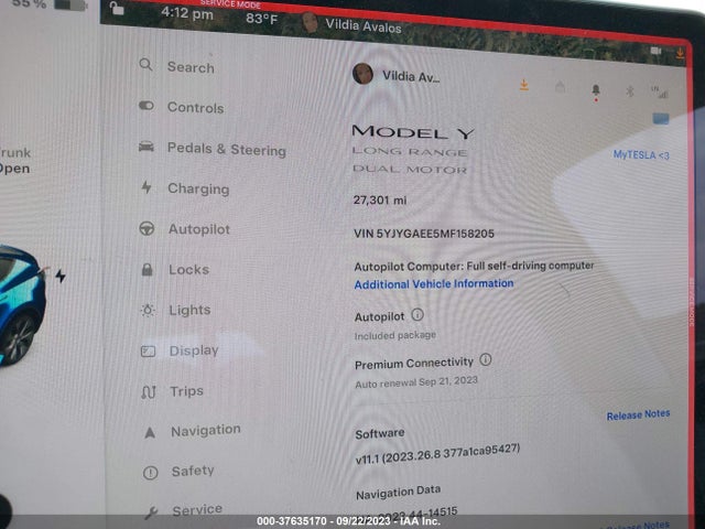 5YJYGAEE5MF158205 Tesla Model Y Long Range
