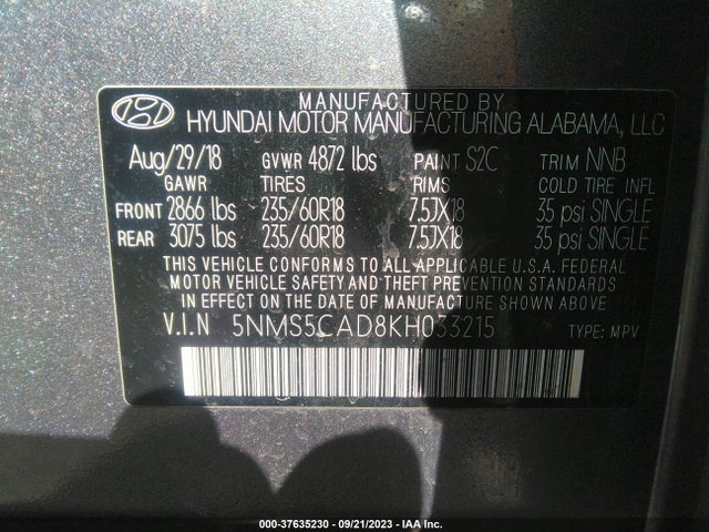Hyundai Santa Fe Ultimate 2019 5NMS5CAD8KH033215 Image 9