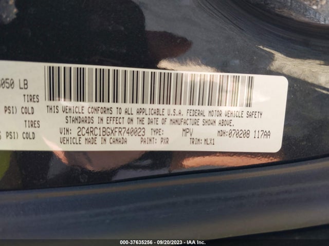 2015 CHRYSLER TOWN & COUNTRY TOURING VIN: 2C4RC1BGXFR740023