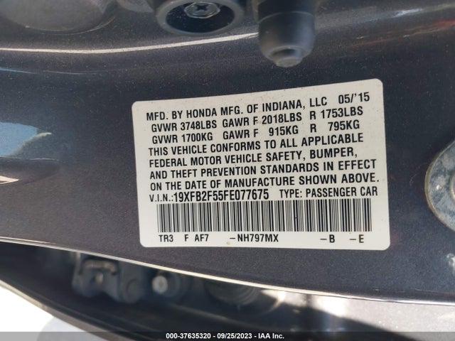 Honda Civic Sedan Lx 2015 19XFB2F55FE077675 Image 9