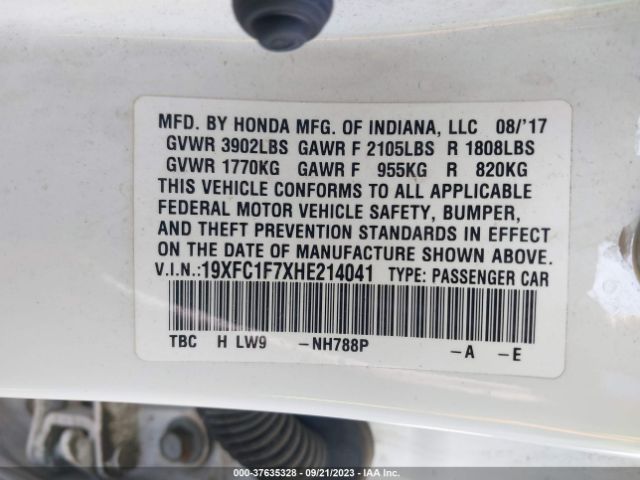 19XFC1F7XHE214041 Honda Civic Ex-l