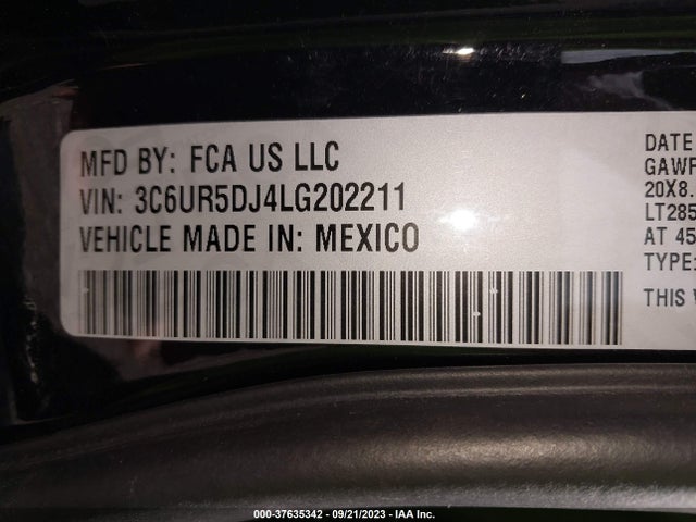 3C6UR5DJ4LG202211 RAM 2500 Big Horn