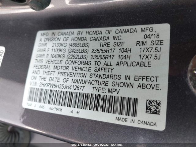 2HKRW5H35JH412677 Honda CR-V LX