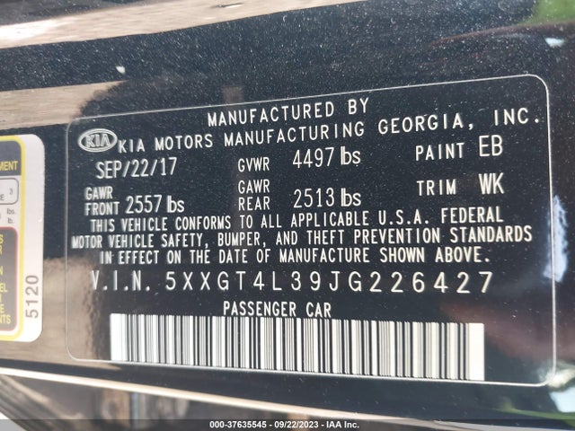 KIA Optima Lx 2018 5XXGT4L39JG226427 Image 9