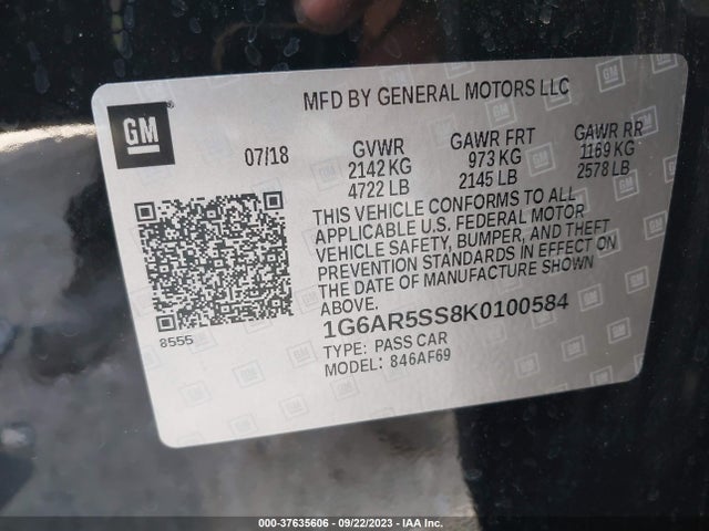 1G6AR5SS8K0100584 Cadillac Cts Sedan Luxury Rwd